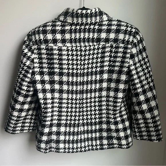 East 5th Black and White Houndstooth Blazer - Size L - Picture 4 of 5